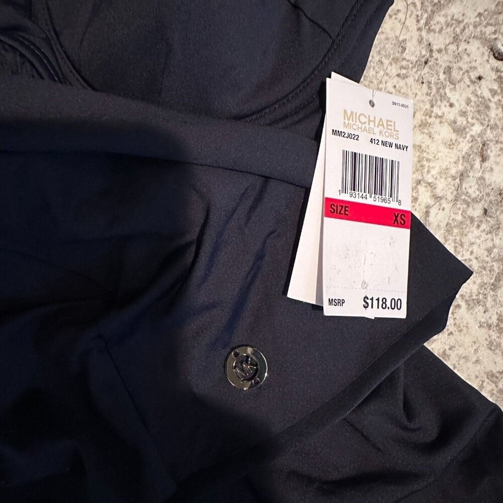Michael Kors Womens Size XS Navy Blue Baby Doll Tankini Top NWT - Picture 5 of 6